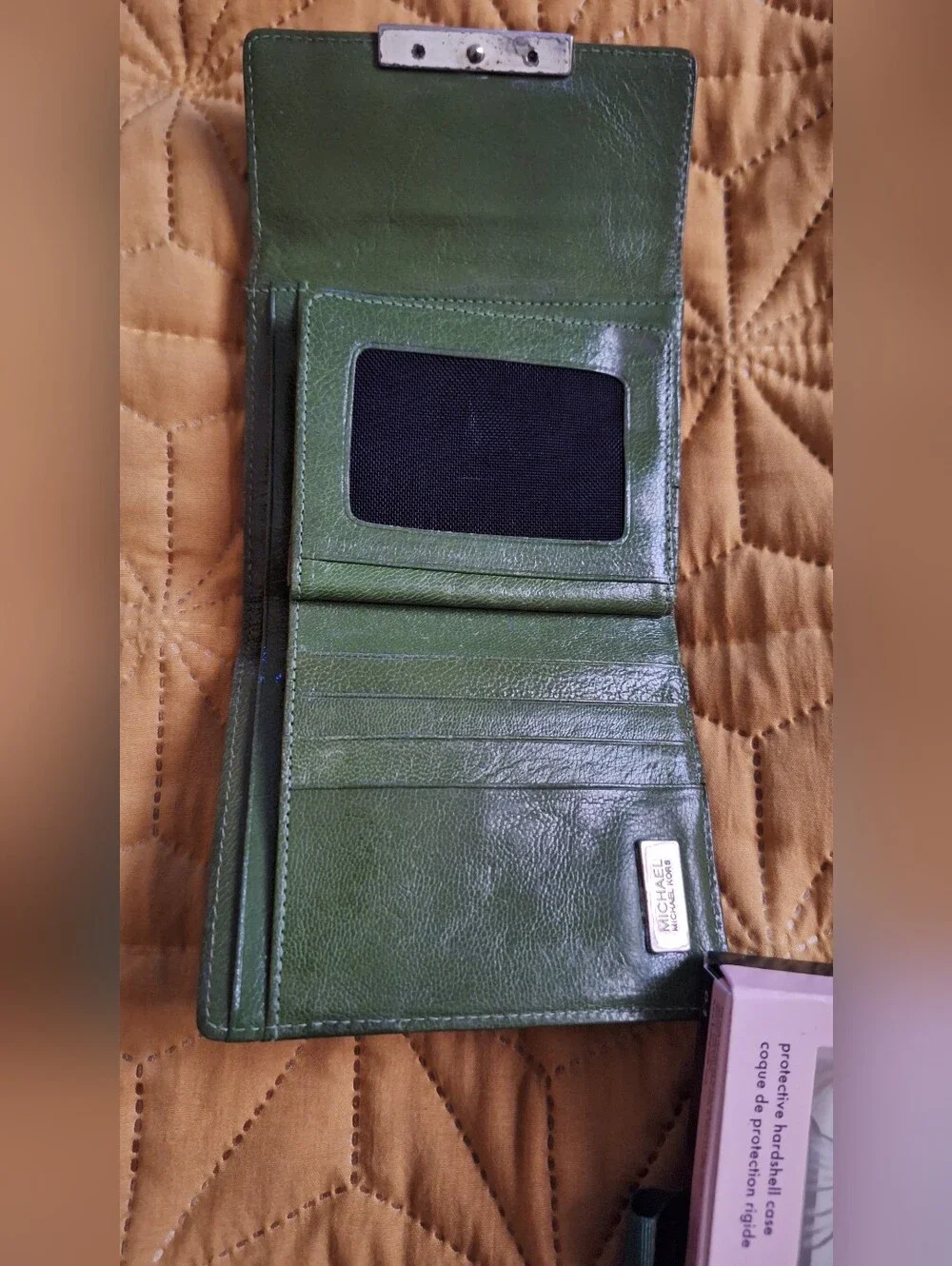 Michael Kors Olive Green Leather Wallet